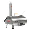 Pizza Oven Outdoor 12" Automatic Rotatable Pizza Ovens Portable Stainless Steel Wood Fired Pizza Oven Pizza Maker with Built-in Thermometer Pizza Cutt