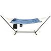 Hammock Chair Stand Set Cotton Swing with Pillow Cup Holder Indoor Outdoor