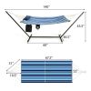 Hammock Chair Stand Set Cotton Swing with Pillow Cup Holder Indoor Outdoor