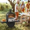 Outdoor Pizza Oven with 600D Oxford Fabric Cover 12 Inch Pizza Stone and Cooking Grill