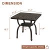 Cast Aluminum Outdoor Side Table, Anti-Rust Outdoor Square End Table, Patio Coffee Bistro Table for Indoor Garden Porch Balcony, Antique Bronze