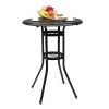 32*32*41" Outdoor Patio Cast Aluminum Round Bar Table