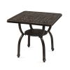 Cast Aluminum Outdoor Side Table, Anti-Rust Outdoor Square End Table, Patio Coffee Bistro Table for Indoor Garden Porch Balcony, Antique Bronze