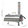 Pizza Oven Outdoor 12" Automatic Rotatable Pizza Ovens Portable Stainless Steel Wood Fired Pizza Oven Pizza Maker with Built-in Thermometer Pizza Cutt