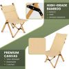 Bamboo Folding Camping Chair with 2-Level Adjustable Backrest