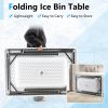 4 Feet Folding Ice Bin Table with Skirt for Camping Picnic Wedding