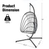 Hanging Folding Egg Chair with Stand Soft Cushion Pillow Swing Hammock