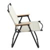 2-piece Folding Outdoor Chair for Indoor, Outdoor Camping, Picnics, Beach,Backyard, BBQ, Party, Patio, Beige