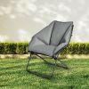 Oversized Foldable Leisure Camping Chair with Sturdy Iron Frame