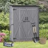 Outdoor 5.3ft Hx4.6ft L Wood Storage Shed Tool Organizer; Garden Shed; Storage Cabinet with Waterproof Asphalt Roof; Double Lockable Doors; 3-tier She