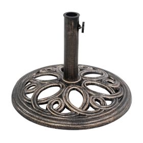 23 Pounds 17 3/4 Inch Round Umbrella Base Stand (Color: Bronze)