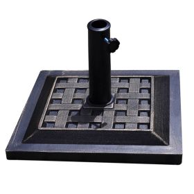 17.5 Inch Heavy Duty Square Umbrella Base Stand of 30 lbs for Outdoor (Color: Bronze)