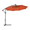 10 Feet Patio Umbrella with Crank and Solar LED Lights