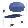 15 Feet Double-Sided Patio Umbrella with 48 LED Lights