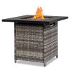 28-Inch Fire Table,50000 BTU Gas Firepit with Volcanic Stone Black