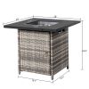 28-Inch Fire Table,50000 BTU Gas Firepit with Volcanic Stone Black