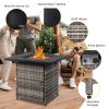 28-Inch Fire Table,50000 BTU Gas Firepit with Volcanic Stone Black