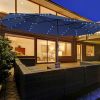 15 Feet Double-Sided Patio Umbrella with 48 LED Lights