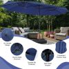 15 Feet Double-Sided Patio Umbrella with 48 LED Lights