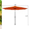 10 Feet Outdoor Patio Umbrella with Bright Solar LED Lights