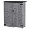 Outdoor 5.3ft Hx4.6ft L Wood Storage Shed Tool Organizer; Garden Shed; Storage Cabinet with Waterproof Asphalt Roof; Double Lockable Doors; 3-tier She