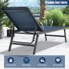 3 Pieces Patio Chaise Lounge Chair and Table Set for Poolside Yard