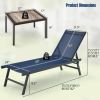 3 Pieces Patio Chaise Lounge Chair and Table Set for Poolside Yard