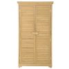 Wooden Garden Shed 3-tier Patio Storage Cabinet Outdoor Organizer Wooden Lockers with Fir Wood Shutter Design