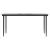 Patio Dining Table Black 63"x31.5"x29.1" Steel and Tempered Glass