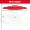 9 Feet Round Patio Umbrella with 18 Fiberglass Ribs