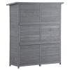 Outdoor 5.3ft Hx4.6ft L Wood Storage Shed Tool Organizer; Garden Shed; Storage Cabinet with Waterproof Asphalt Roof; Double Lockable Doors; 3-tier She