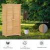 Wooden Garden Shed 3-tier Patio Storage Cabinet Outdoor Organizer Wooden Lockers with Fir Wood Shutter Design