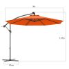 10 Feet Patio Umbrella with Crank and Solar LED Lights