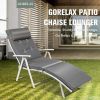 Adjustable Outdoor Lightweight Folding Chaise Lounge Chair with Pillow