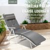 Adjustable Outdoor Lightweight Folding Chaise Lounge Chair with Pillow