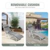 Adjustable Outdoor Lightweight Folding Chaise Lounge Chair with Pillow