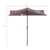 9 Feet Patio Bistro Half Round Umbrella without Weight Base