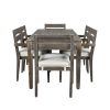 [Not allowed to sell to Wayfair] Acacia Wood Outdoor Dining Table And Chairs Suitable For Patio; Balcony Or Backyard