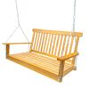 Front Porch Swing with Armrests;  Wood Bench Swing with Hanging Chains; for Outdoor Patio ; Garden Yard;  porch;  backyard;  or sunroom; Easy to Assem